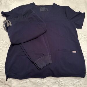 Figs Navy Blue Scrub Set